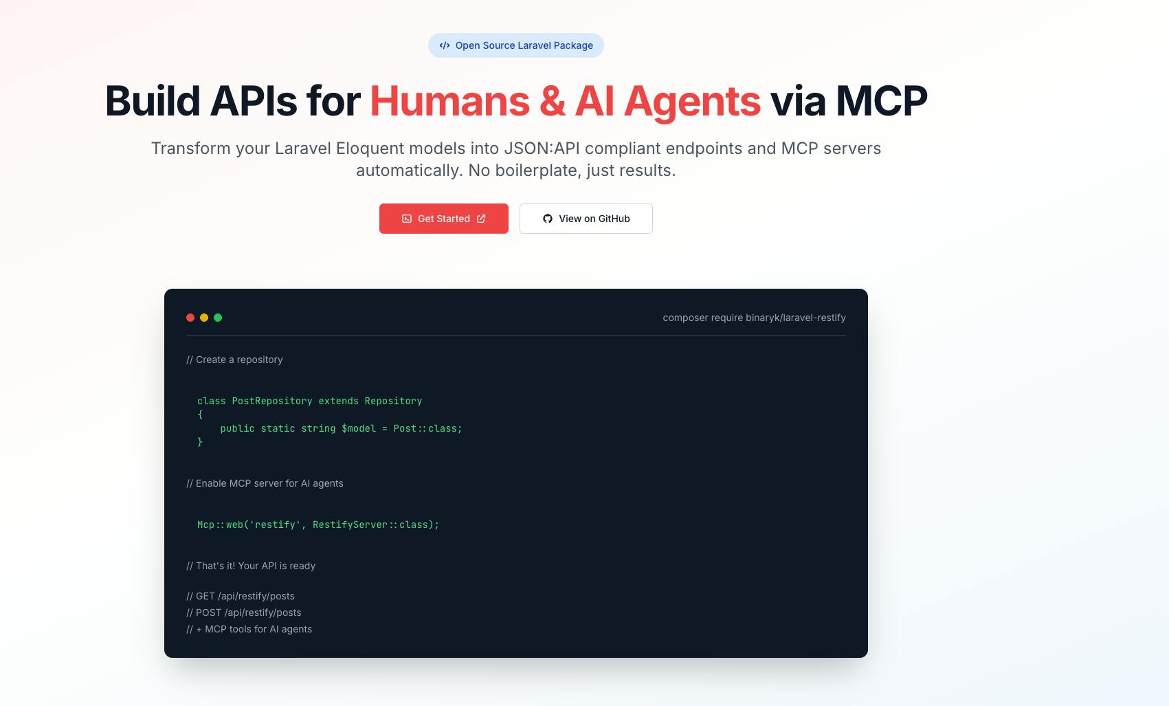 Laravel Restify: Open Source MCP Server Generation